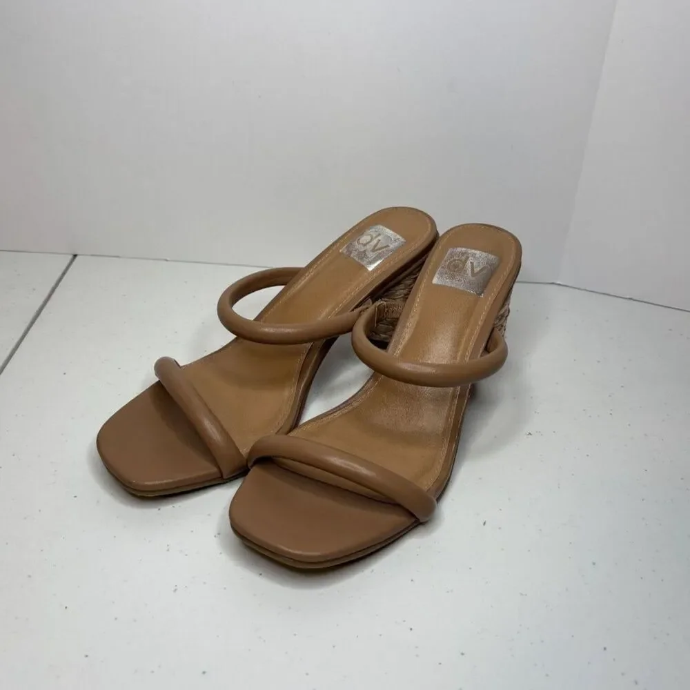 Dolce Vita Merrick Tan Vegan Leather Block Heel Platforms Womens Espadrille - Picture 2 of 9